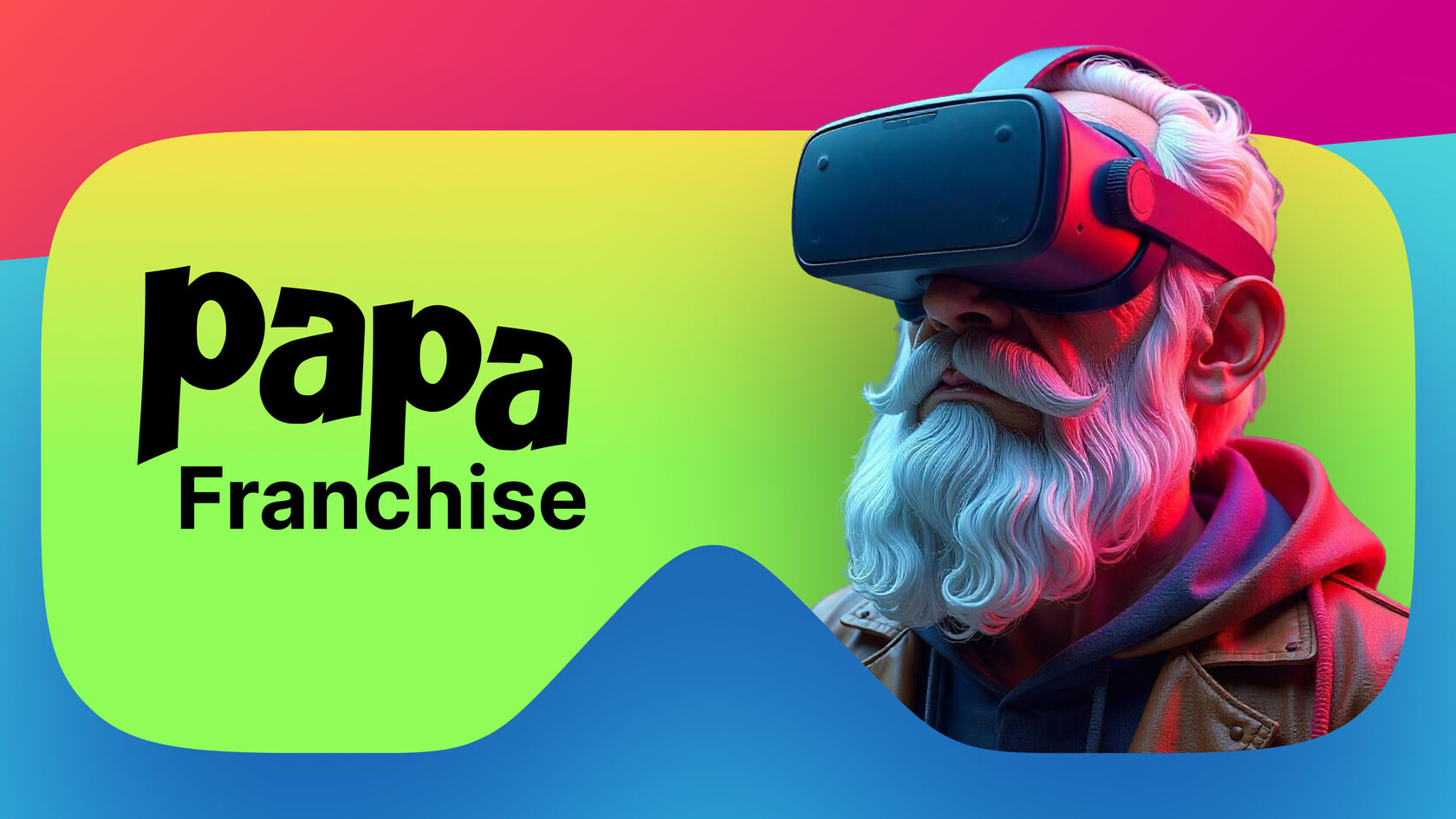 Визуал экосистемы Papa Franchise, включающей Avatar Arena, Warstation и Rocket VR - подписочная модель франшизы VR-клубов с маркетинговой поддержкой